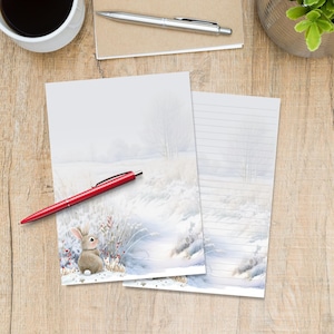 Carta da lettere Fields in Winter, Forniture per amici di penna carine in formato A5, Fogli singoli per scrivere lettere, Carta da lettere con o senza righe