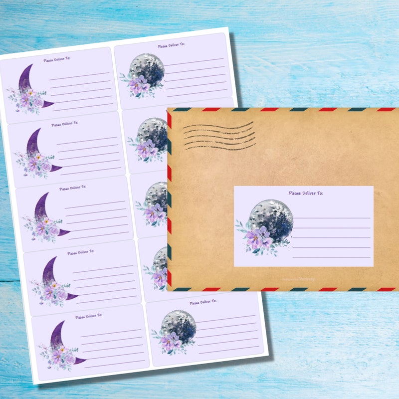 Rectangle Moon Labels - Etsy