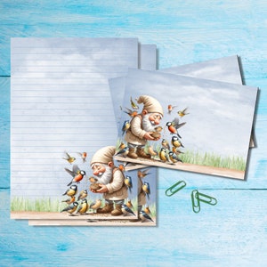 Set di cancelleria per scrivere lettere in formato A5 con buste abbinate per nutrire gli uccelli, graziosi articoli per amici di penna, kit per posta ordinaria, fogli a righe o non a righe.