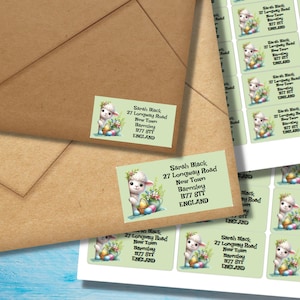 Etichette per indirizzo di ritorno Oh Hello Easter, 24 o 40 etichette autoadesive per foglio, adesivi rettangolari Pen pal per buste di posta felice