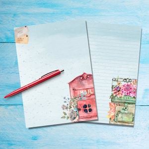 Papel para cartas tamaño A5, suministros para amigos por correspondencia, hojas de cartas rayadas o sin rayar, lindo papel para notas con o sin líneas