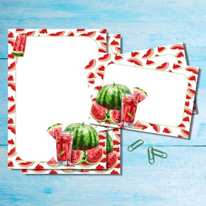 Juego de papelería para escribir cartas Watermelon Crazy A5, kit de sobres a juego para correo postal, hojas de papel rayado o sin rayar