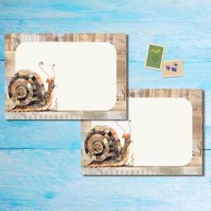 Paquete de 5 o 10 sobres Patchwork Snail, sobres Happy Mail para cartas a amigos por correspondencia, sobres de correo postal de tamaño C6 que se pueden enviar por correo
