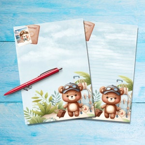 Papel para escrever cartas A5 Vacation Time, Suprimentos para amigos por correspondência, Folhas de carta pautadas ou não pautadas, Papel de carta fofo com/sem linhas