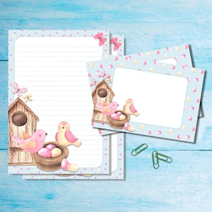 Set di cancelleria Little Birds A5 con buste abbinate, graziosi articoli per amici di penna, kit per posta ordinaria, fogli a righe o non a righe