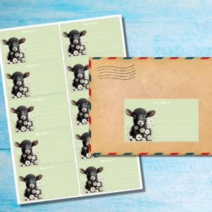 Baa Baa Lamb autoadesivo si prega di consegnare a... etichette, 10 etichette per foglio, adesivi rettangolari 99,1 x 57,0 mm con angoli arrotondati