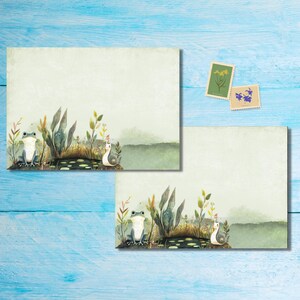 Paquete de 5 o 10 sobres "Alrededor del estanque", sobres de correo feliz para cartas de amigos por correspondencia, sobres de tamaño C6 con envío postal