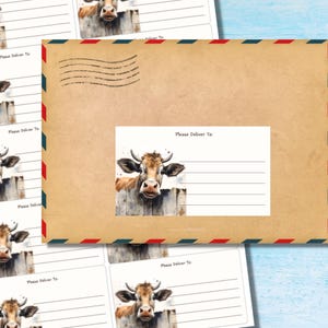 Ehi, per favore consegna alle etichette, 10 etichette autoadesive per foglio, adesivi rettangolari Pen pal per buste di posta felice