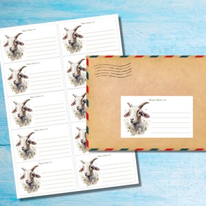 Adesivo Daisy Goatself, consegnare a... etichette, 10 etichette per foglio, adesivi rettangolari da 99,1 x 57,0 mm con angoli arrotondati