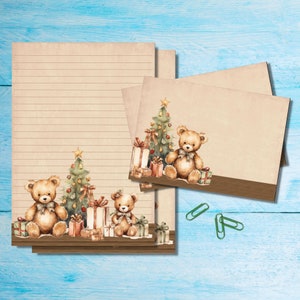 Regalos para ositos de peluche: juego de papelería tamaño A5 para escribir cartas, kit de sobres a juego para correo postal, hojas de papel rayado o sin rayar