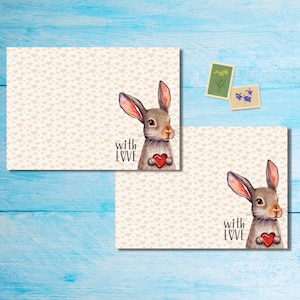 Confezione da 5 o 10 buste Rabbit With Love, buste Happy Mail per lettere di amici di penna, buste postali formato C6