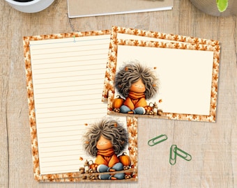 Dreaming of Autumn stationery set with matching envelopes, A5 letter writing Penpal supplies, Snail mail kit, Lined or unlined sheets