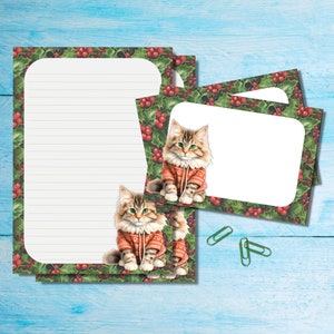 Set di cancelleria A5 Holly the Cat, articoli per amici di penna, kit per posta ordinaria, fogli a righe o non a righe con buste/adesivi coordinati.