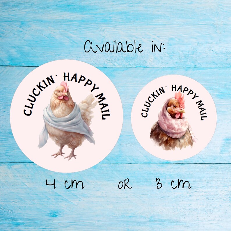 Hens-cluckin Mail Stickers Pack, Cute Individually Cut Round Matte ...