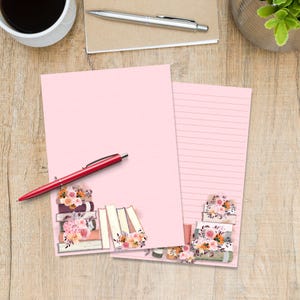 Spring Books A5 letter writing paper, Penpal stationery supplies lined or unlined single sheets, Watercolour notepaper with / without lines