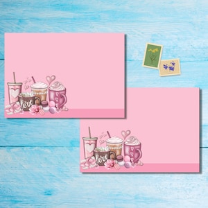 Buste Love Coffee confezione da 5 o 10, buste Happy Mail per lettere di amici di penna, buste postali formato C6