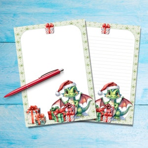 Papel para escrever cartas Christmas Dragon A5, suprimentos para amigos por correspondência, papelaria com ou sem forro, papel para cartas bonito com/sem linhas