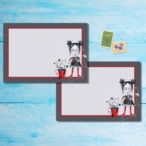 Paquete de 5 o 10 sobres de Vampire Girl, sobres Happy Mail para cartas a amigos por correspondencia, sobres con envío postal tamaño C6