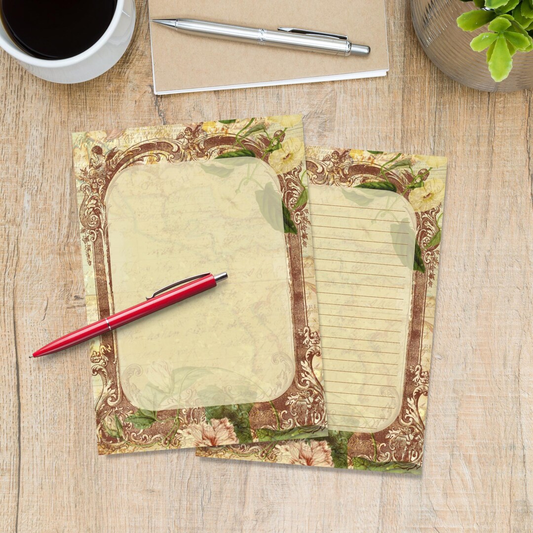 Vintage Botanical A5 Letter Writing Paper, Penpal Supplies, Stationery ...