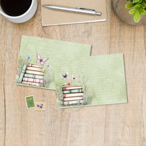 Butterfly Books envelopes pack of 5 or 10, Happy mail envelopes for pen pals letters, C6 size post able decorated envelopes