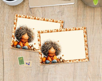 Dreaming of Autumn envelopes pack of 5 or 10, Happy mail envelopes for pen pals letters, C6 size postable decorated envelopes