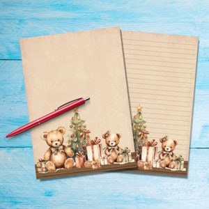 Regalos para ositos de peluche, papel para cartas tamaño A5, material de papelería para amigos por correspondencia, lindas hojas de papel rayado o sin raya para cartas alegres