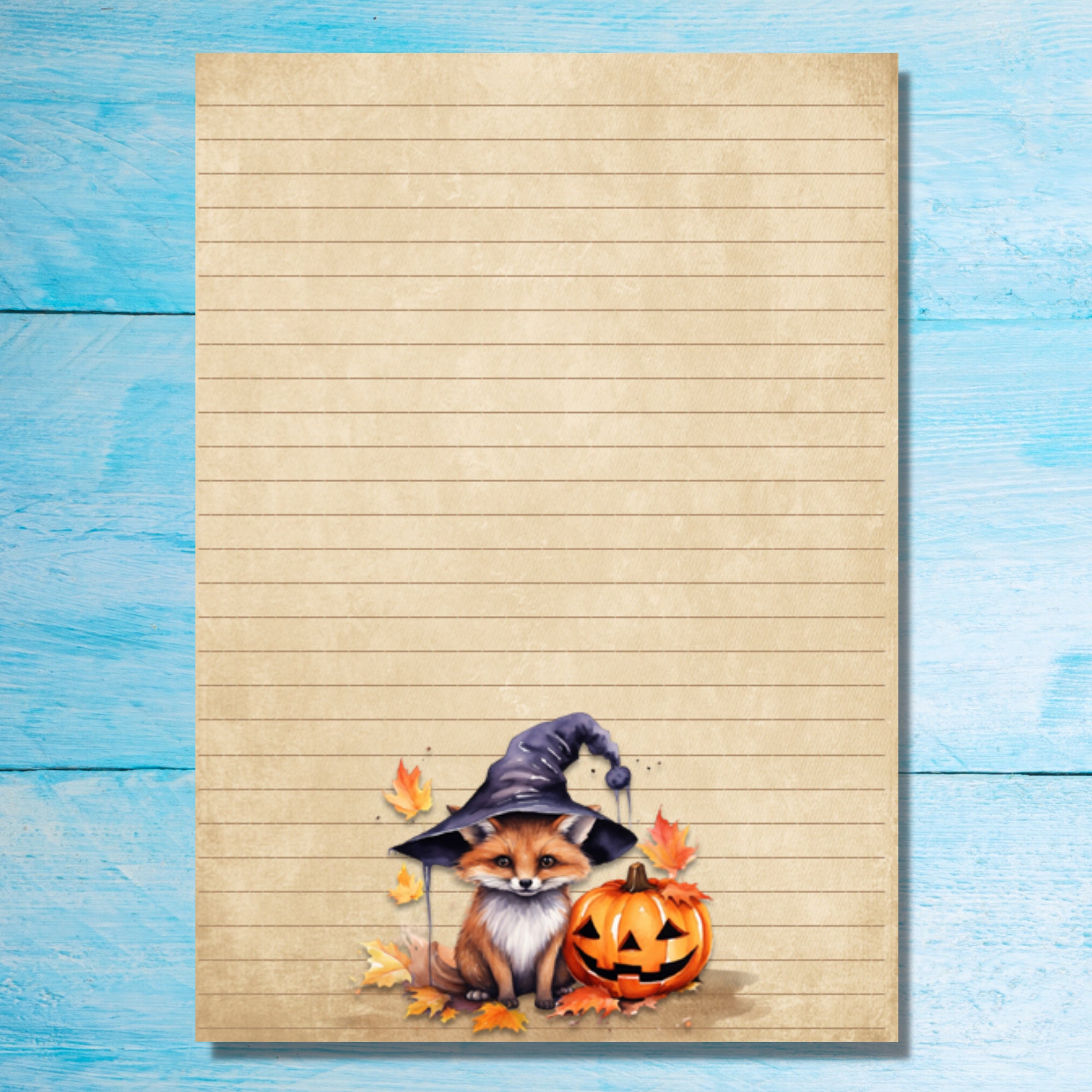 Halloween Foxes A5 Letter Writing Paper, Pen Pal Supplies, Stationery ...