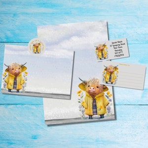 Kit de cartas de correo postal / caracol a juego de Cloudy Day, papel de escritura A5, sobres, etiquetas de dirección, etiquetas PDT, pegatinas redondas de correo feliz