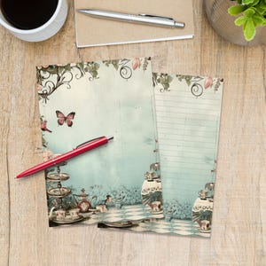 気まぐれなワンダーランド A5 レター用紙、ペンパル用品、罫線入りまたは罫線なしの便箋、罫線ありまたは罫線なしのかわいい便箋