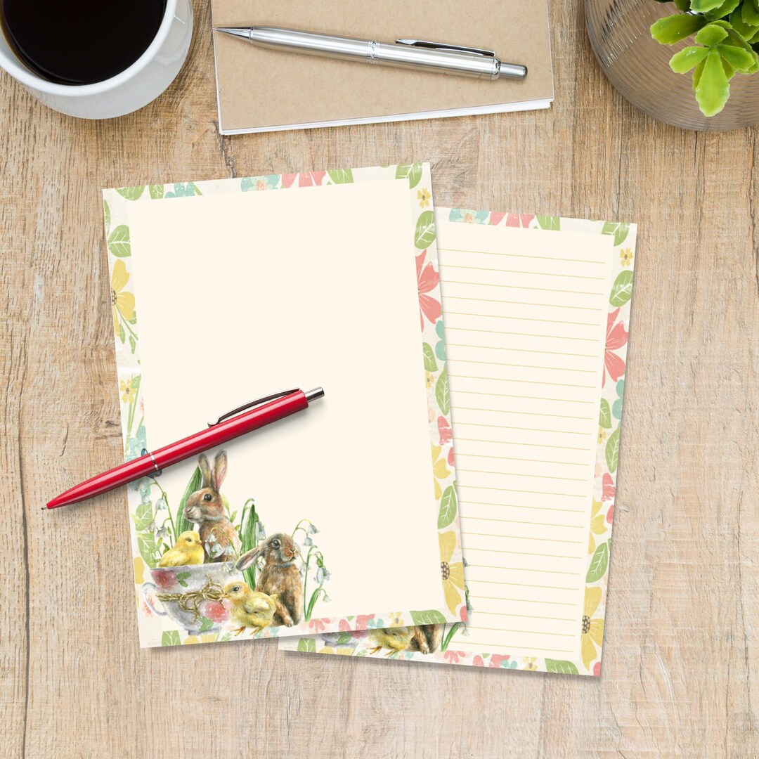 Watercolour Easter A5 Letter Writing Paper, Penpal Stationery Supplies ...
