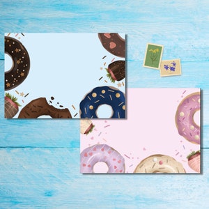 Donuts Border buste confezione da 5 o 10, buste Happy Mail per lettere di amici di penna, buste postali formato C6