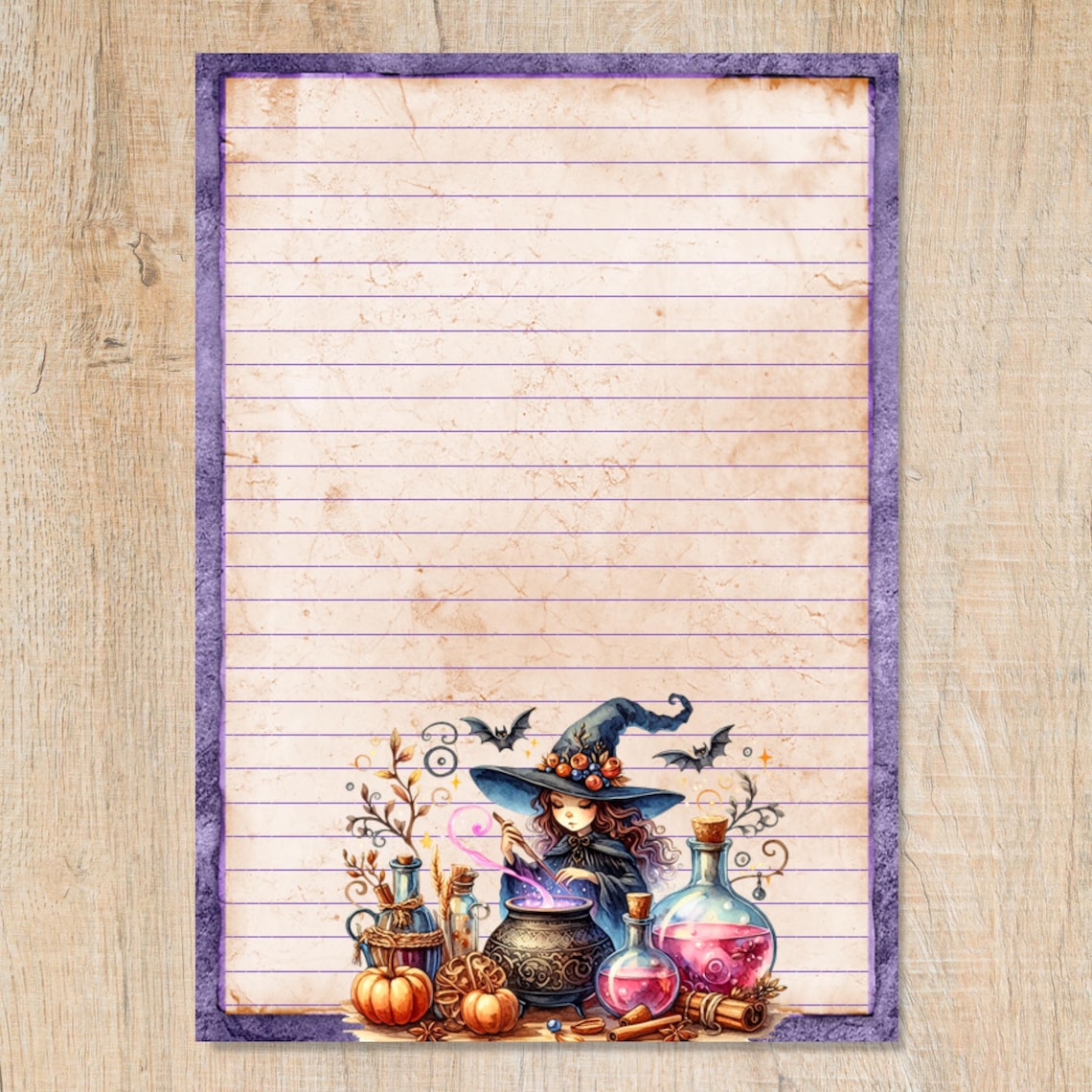 Hocus Pocus A5 Letter Writing Paper, Pen Pal Supplies, Stationery Lined ...