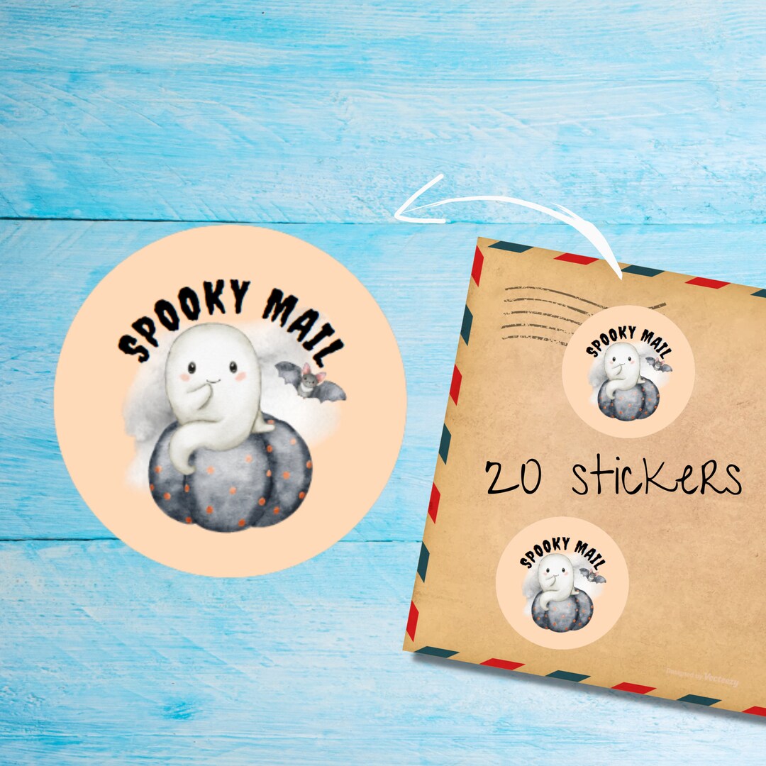 Cute Ghost Stickers Pack, Cute Individually Cut Round Matte Happy Mail ...