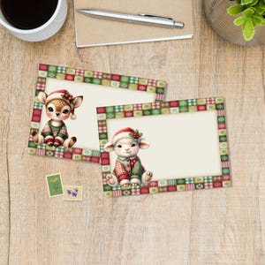 Lot de 5 ou 10 enveloppes d'animaux en patchwork, fournitures pour correspondance, enveloppes au format C6 pour des lettres heureuses