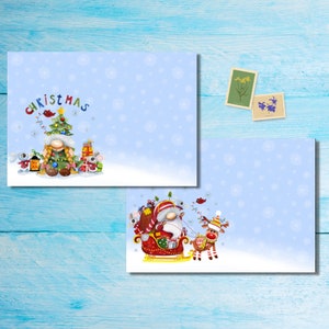 Es un paquete de 5 o 10 sobres navideños de Gnome, artículos de papelería para amigos por correspondencia, sobres estampados C6 para cartas,