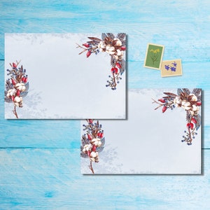 Winterkatoenen enveloppen, pak van 5 of 10, Happy mail-enveloppen voor penvrienden, C6-enveloppen, postbare enveloppen