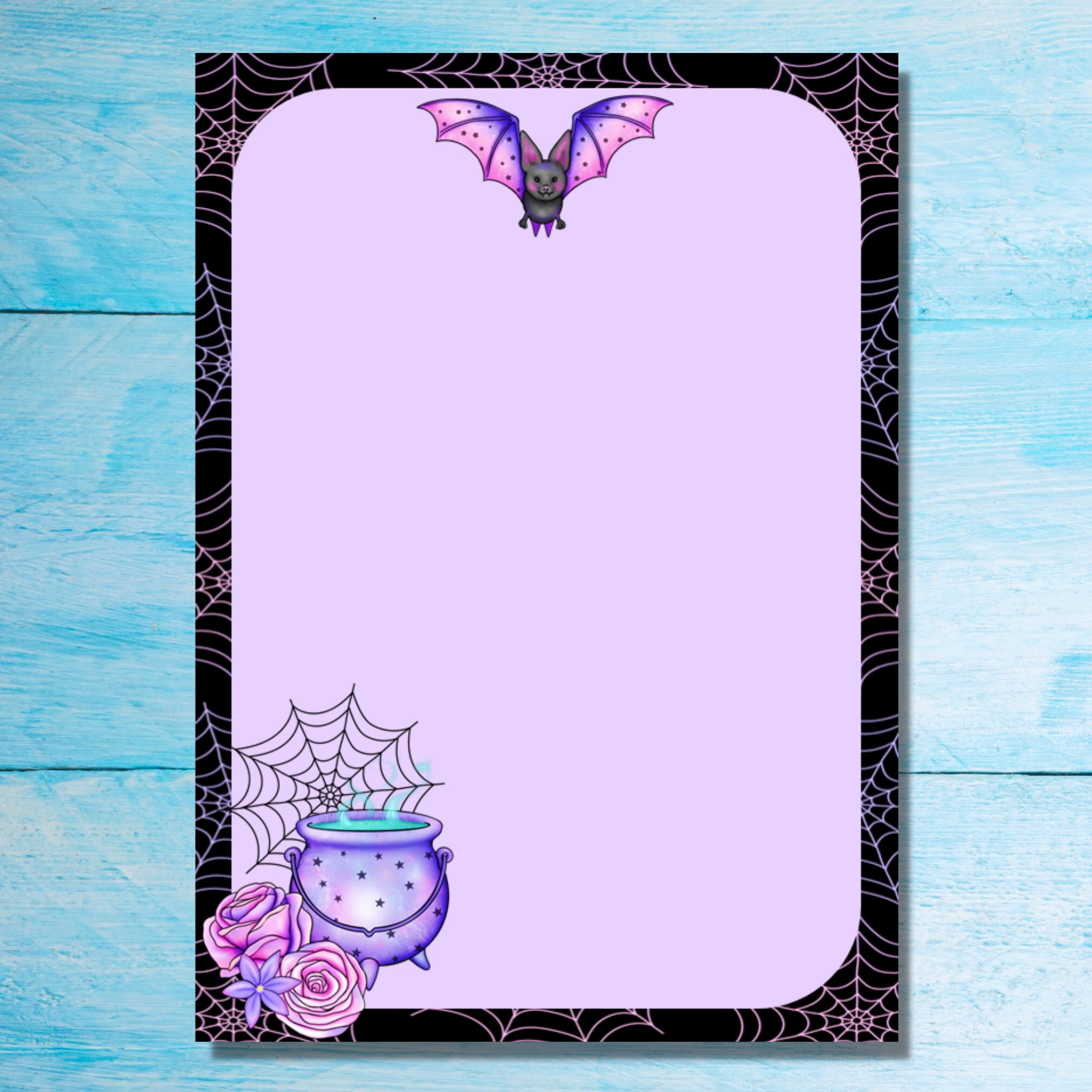 Magical Halloween A5 Letter Writing Paper, Cute Pastel Goth Stationery ...