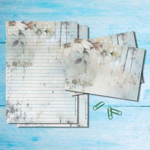 Set di cancelleria per lettere in stile shabby vintage A5, grazioso set di articoli per amici di penna, kit per posta ordinaria con fogli A5 abbinati, buste e adesivi