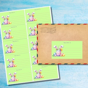 Autoadesivo Easter Bubble Tea, consegnare a... etichette, 10 etichette per foglio, adesivi rettangolari 99,1 x 57,0 mm con angoli arrotondati