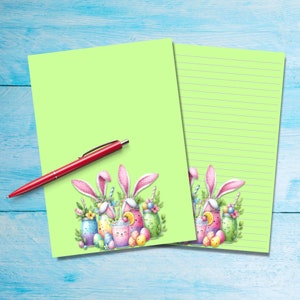 Carta da lettere A5 di Easter Bubble Teas, forniture per amici di penna, fogli singoli di cancelleria kawaii carini, carta da lettere con o senza linee