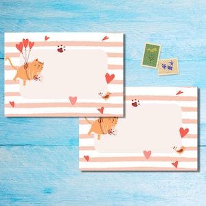 Buste Cats in Love confezione da 5 o 10, buste Happy Mail per lettere di amici di penna, buste postali formato C6