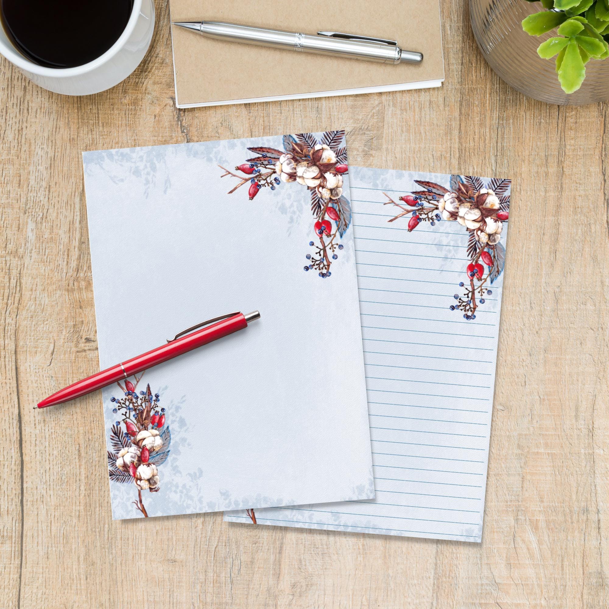 Winter Cotton A5 Letter Writing Paper, Pen Pal Supplies, Stationery ...