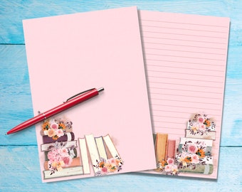 Spring Books A5 letter writing paper, Penpal stationery supplies lined or unlined single sheets, Watercolour notepaper with / without lines