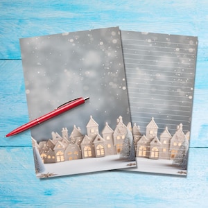 O Little Town Carta da lettere A5, Forniture per amici di penna, Fogli di cancelleria a righe o non a righe, Graziosa carta da lettere con o senza righe