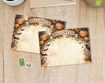 Halloween envelopes pack of 5 or 10, Happy mail envelopes for pen pals letters, C6 size postable decorated envelopes