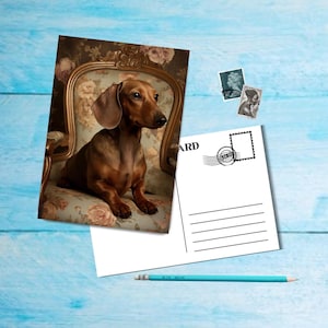 Posh Dogs (n.º 1), postal tamaño A6 con esquinas redondeadas, hermosa postal individual ilustrada de postcrossing de 14,8 cm x 10,5 cm