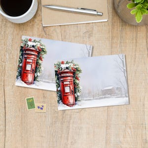 Buste rosse Postbox, confezione da 5 o 10, articoli per amici di penna, buste per lettere di posta felice, buste postali formato C6