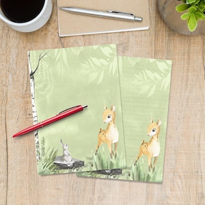 Forest Meeting A5 letter writing paper, Pen pal supplies, Stationery lined or unlined letter sheets, Cute notepaper with or without lines