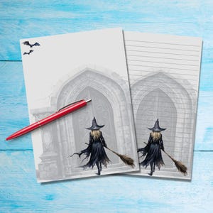 Papel para cartas A5 Enter the Coven, suministros para amigos por correspondencia, hojas rayadas o sin rayar, lindo papel para notas con o sin líneas