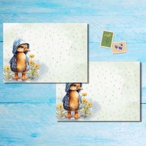 Paquete de 5 o 10 sobres Raincoat Duck, sobres Happy Mail para cartas a amigos por correspondencia, sobres para correo postal de tamaño C6 que se pueden enviar por correo